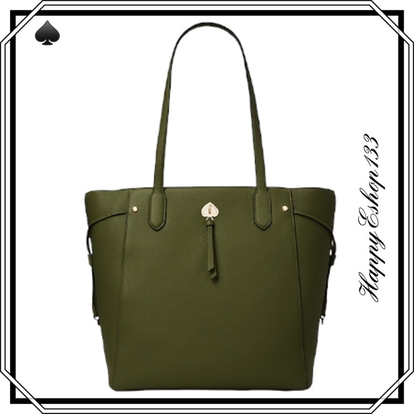 ♠️ kate spade ♠️ Marti Pebbled Leather Large Tote Bag Enchanted Green